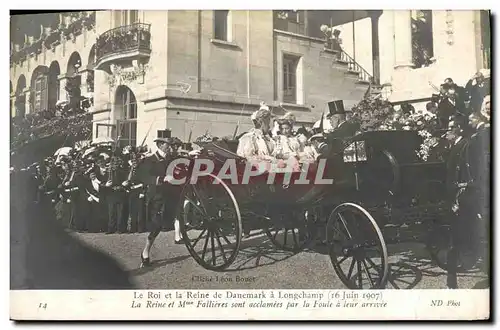 Cartes postales Le Roi et la Reine de Danemark a Longchamp 16 juin 1907