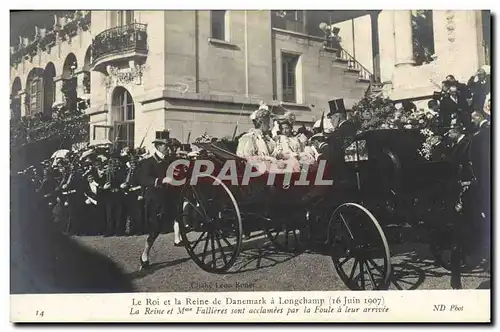 Cartes postales Le Roi et la Reine De Danemark a Longchamp