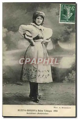 Cartes postales Ruzena Brozova Reine Tcheque 1910 Boheme Autriche