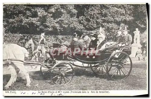 Ansichtskarte AK La Reine d Italie et Mme Loubet promenade dans le parc de Versailles