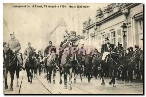 Cartes postales Avenement du Roi Albert 23 decembre 1909 Grand Etat major Militaria