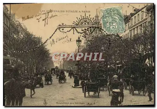 Cartes postales Les Souverains D Italie A Paris Boulevard des italiens