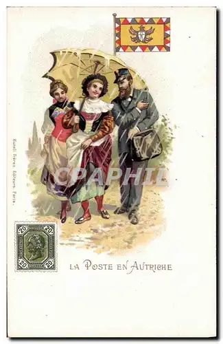 Cartes postales La poste en Autriche Postier