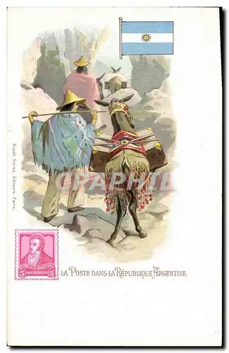 Cartes postales La poste dans la republique Argentine Lama