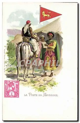 Cartes postales La poste en Abyssinie Lion
