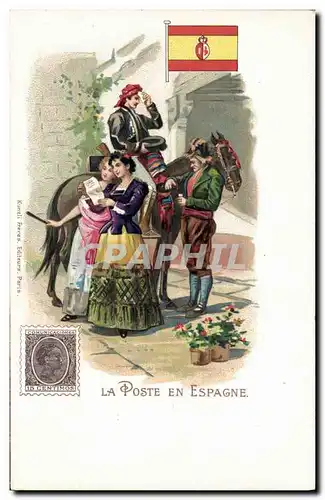 Cartes postales La poste en Espagne Cheval