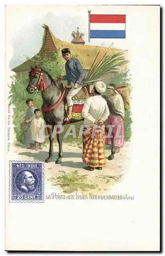 Cartes postales La poste aux Indes neerlandaises Cheval Indonesie