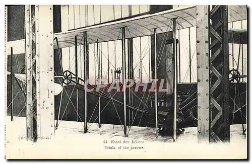 Cartes postales Aviation Wilbur Wright Essai des helices Avion