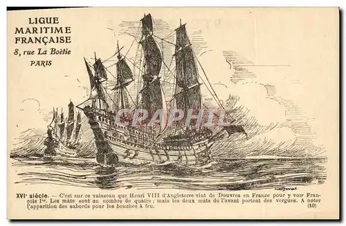 Cartes postales Bateau type de Henri VIII