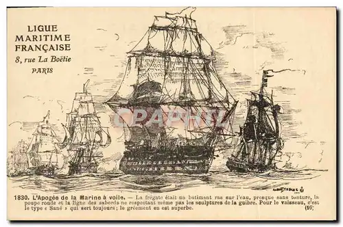 Cartes postales Bateau Marien a voile Fregate