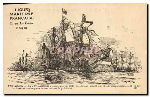 Cartes postales Bateau Couronne construite en 1632