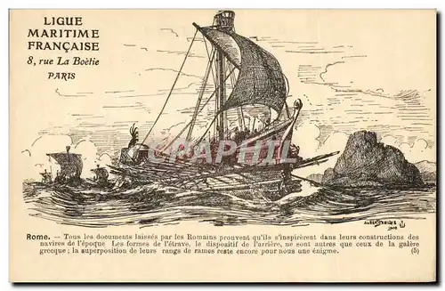 Ansichtskarte AK Bateau Rome Trireme