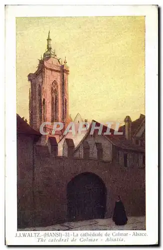 Cartes postales Fantaisie Waltz Hansi La cathedrale de colmar