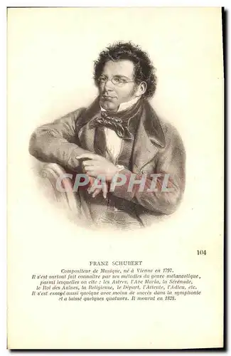 Cartes postales Fantaisie Franz Schubert