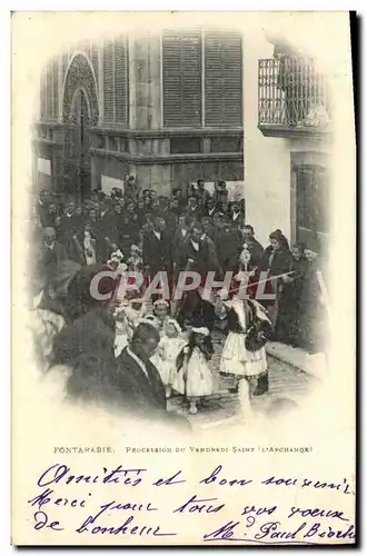 Cartes postales Fontarabie Procession du Vendredi Saint L archange
