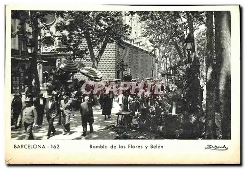 Cartes postales Barcelona Rambla de las Flores y belen