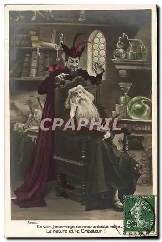 Cartes postales Fantaisie Homme Faust Diable