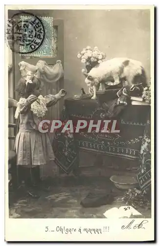 Cartes postales Fantaisie Enfant Chat Bebe et Minet