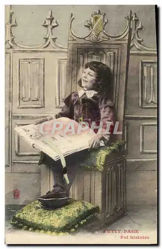 Cartes postales Fantaisie Petit Page Fol histoire