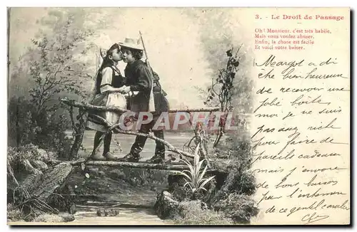 Cartes postales Fantaisie Enfants Le droit de passage Chasse Chasseur