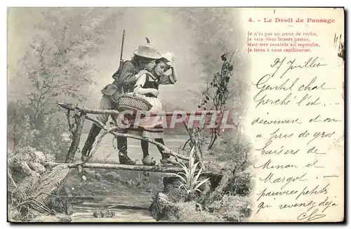 Cartes postales Fantaisie Enfants Le droit de passage Chasse Chasseur