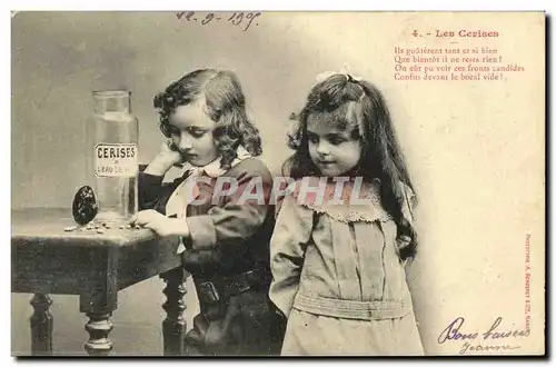 Cartes postales Fantaisie Enfants Les cerises