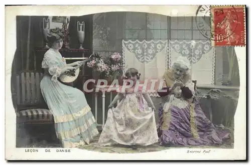 Cartes postales Fantaisie Femme Lecon de danse Enfant