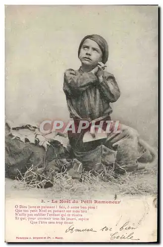 Cartes postales Fantaisie Enfant Le Noel du petit ramoneur