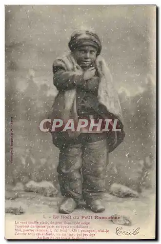 Cartes postales Fantaisie Enfant Le Noel du petit ramoneur