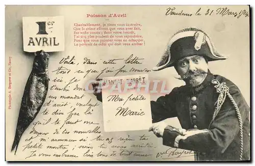 Cartes postales Fantaisie Poisson d Avril Gendarme