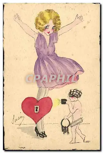 Cartes postales Fantaisie Femme Coeur Enfant