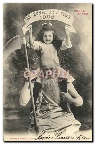 Cartes postales Fantaisie Le bonheur a tous 1905 Enfant Vieillard