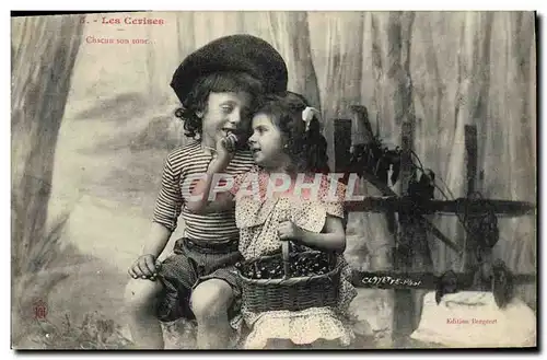 Cartes postales Fantaisie Enfants Les cerises