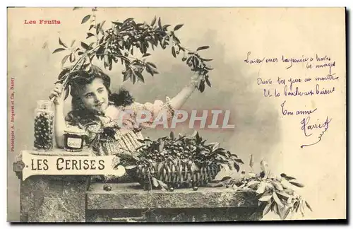 Cartes postales Fantaisie Enfants LEs fruits les cerises