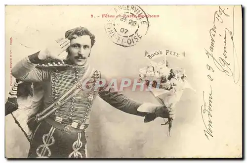 Cartes postales Fantaisie Fetes et porte bonheur Soldat militaria