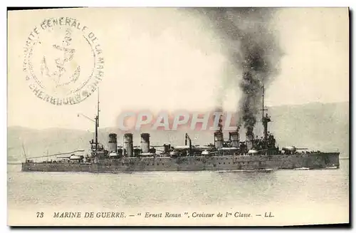 Ansichtskarte AK Bateau Ernest Renan Croiseur de 1ere classe