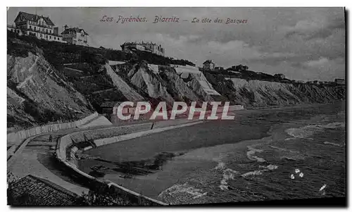 Cartes postales Biarritz La cote des Basques