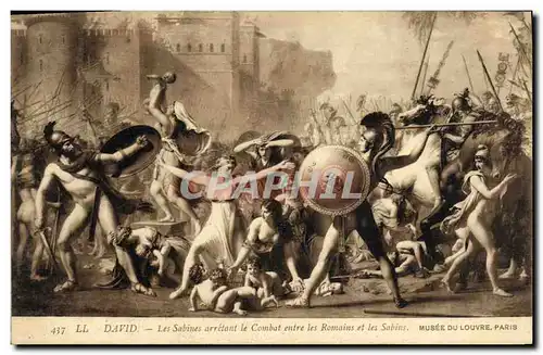 Ansichtskarte AK David Les Sabines arretant le combat entre les Romains et les Sabins Musee du Louvre Paris