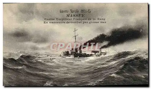 Cartes postales Bateau Massue Contre torpilleur francais de 1er rang