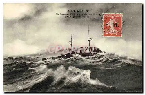 Ansichtskarte AK Bateau Courbet Cuirasse Francais de 1er rang