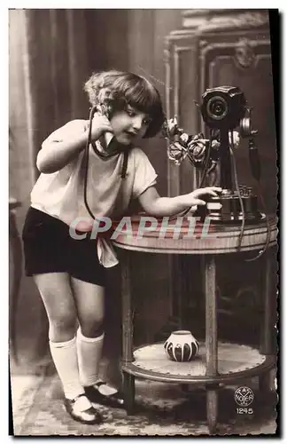 Cartes postales Fantaisie Enfant Telephone