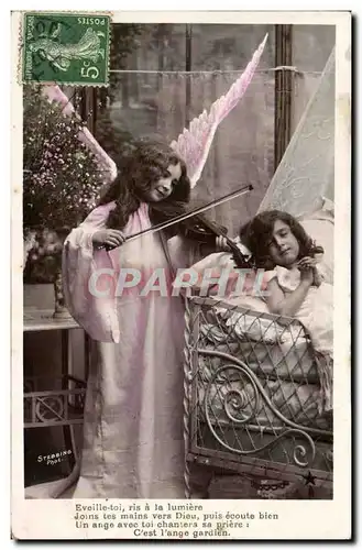 Cartes postales Fantaisie Enfants ange Violon