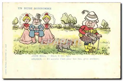 Cartes postales Fantaisie Un rude bonhomme Chasse Chasseur Chien