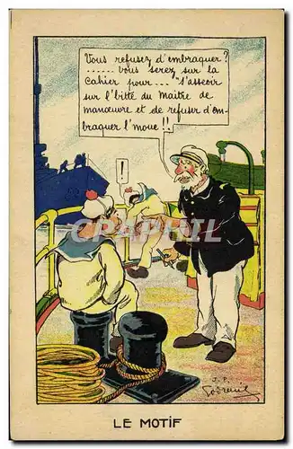 Cartes postales Militaria Humour Illustrateur Le motif Marins