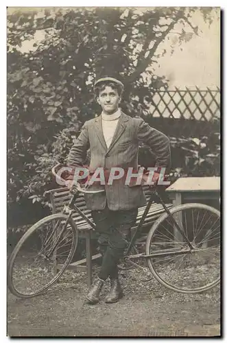 CARTE PHOTO Homme Velo Cycle