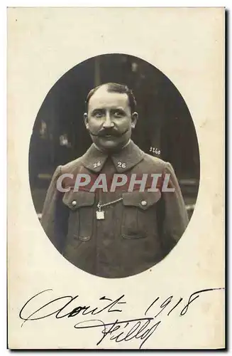 CARTE PHOTO Militaria Soldat Fillot numero 26 sur le col