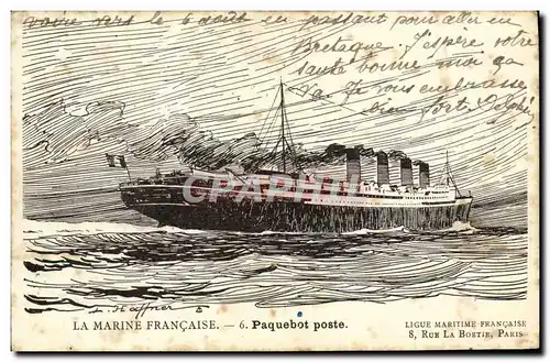 Cartes postales La marine Francaise Paqubeot Poste