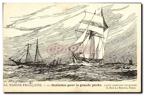 Cartes postales La marine Francaise Goelettes pour la grande peche