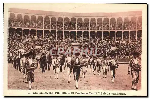 Cartes postales Sport Espagne Corrida Toro Taureau Le defile de la Cuardilla