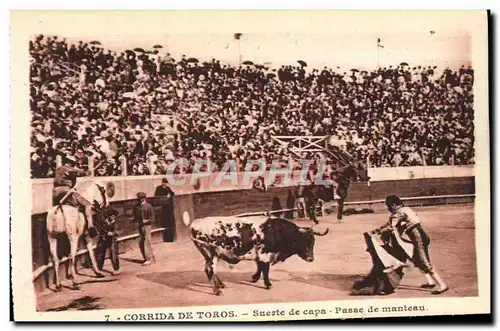 Cartes postales Sport Espagne Corrida Toro Taureau Suerte de capa Passe de manteau